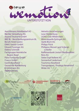 Flyer Wemotion 2026 Rückseite – Unterstützer und Sponsoren