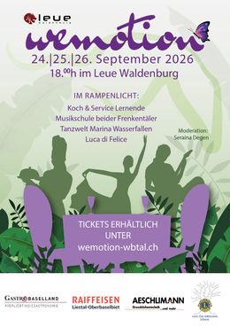Flyer Wemotion 2026 – 24., 25. und 26. September im Leue Waldenburg